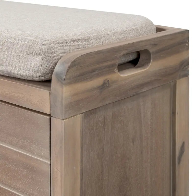Banc de rangement en bois avec 2 paniers tressés par Harper&Bright Designs