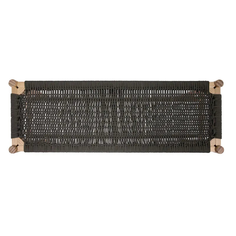 Banc d'entrée en bois massif et corde tressée Fernway - 43,3L x 15,0l x 18,0H