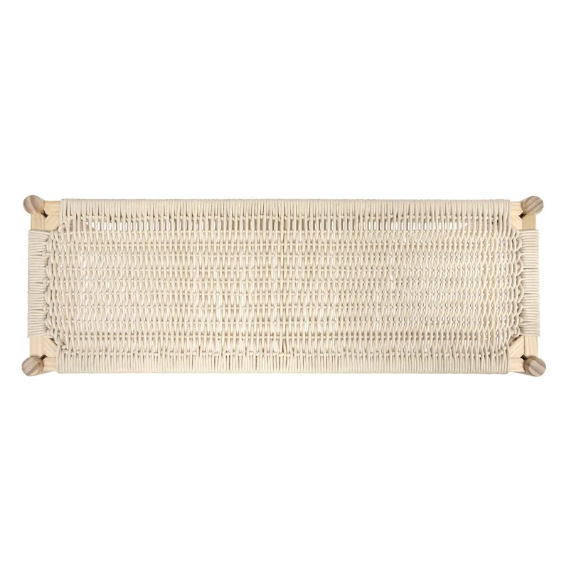 Banc d'entrée en bois massif et corde tressée Fernway - 43,3L x 15,0l x 18,0H