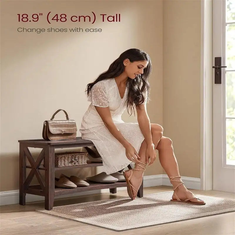 Étagère à chaussures à 2 niveaux - 11.8P x 31.5L x 18.9H