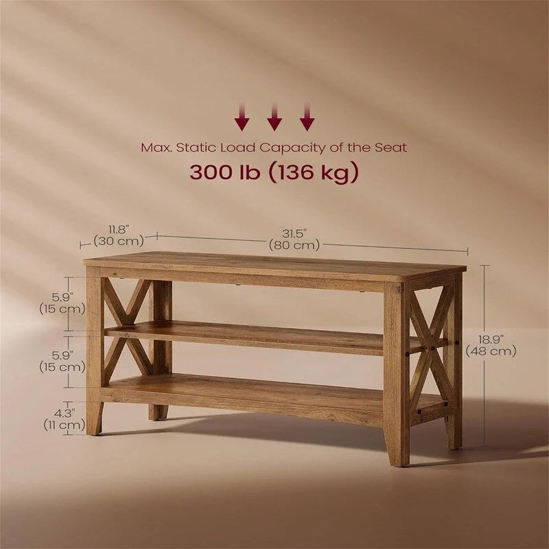 Étagère à chaussures à 2 niveaux - 11.8P x 31.5L x 18.9H