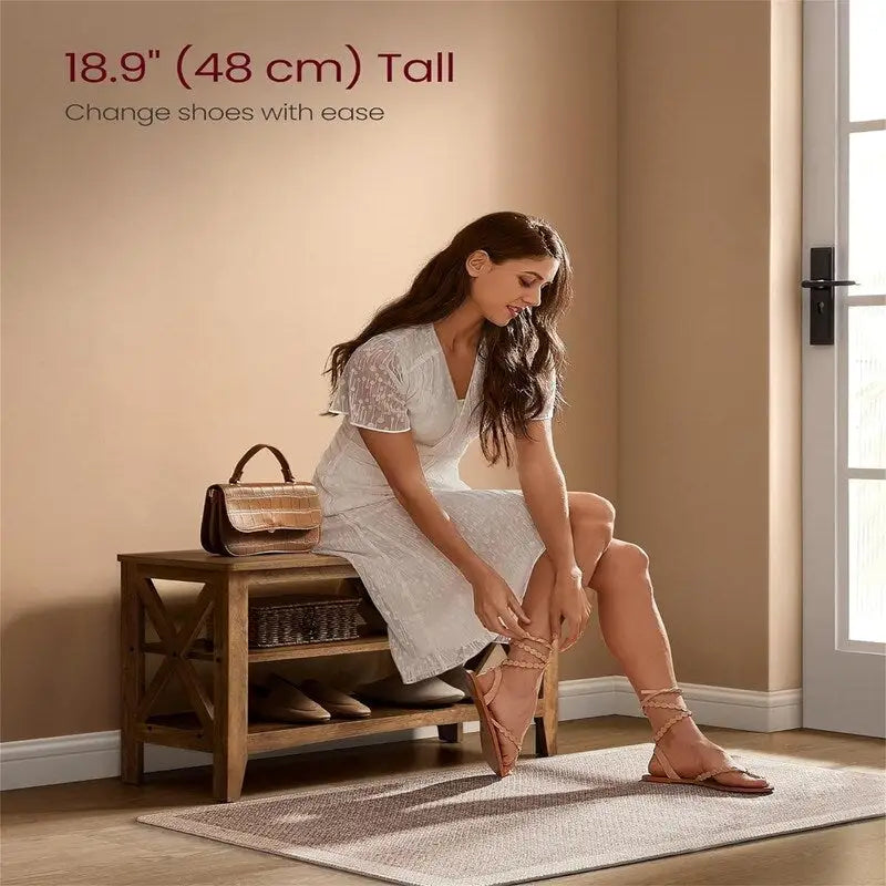 Étagère à chaussures à 2 niveaux - 11.8P x 31.5L x 18.9H