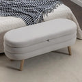 Banc de rangement pour chambre à coucher avec pieds en bois