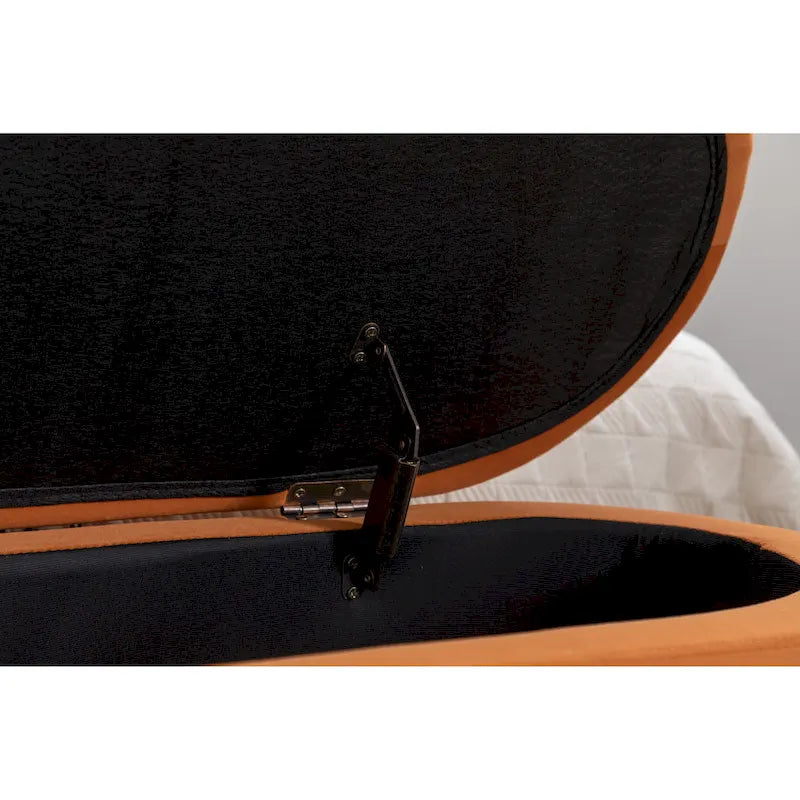 Banc de rangement pour chambre à coucher avec pieds en bois