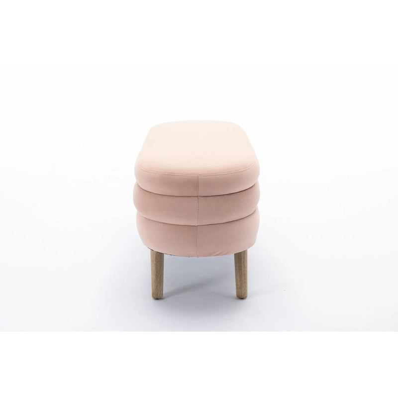 Banc de rangement pour chambre à coucher avec pieds en bois