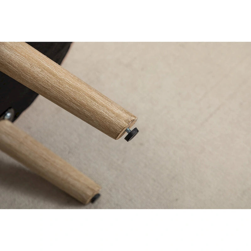 Banc de rangement pour chambre à coucher avec pieds en bois