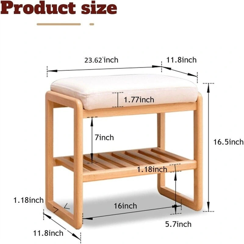 Banc de rangement pour entrée - 11,8P x 23,62L x 16,5H