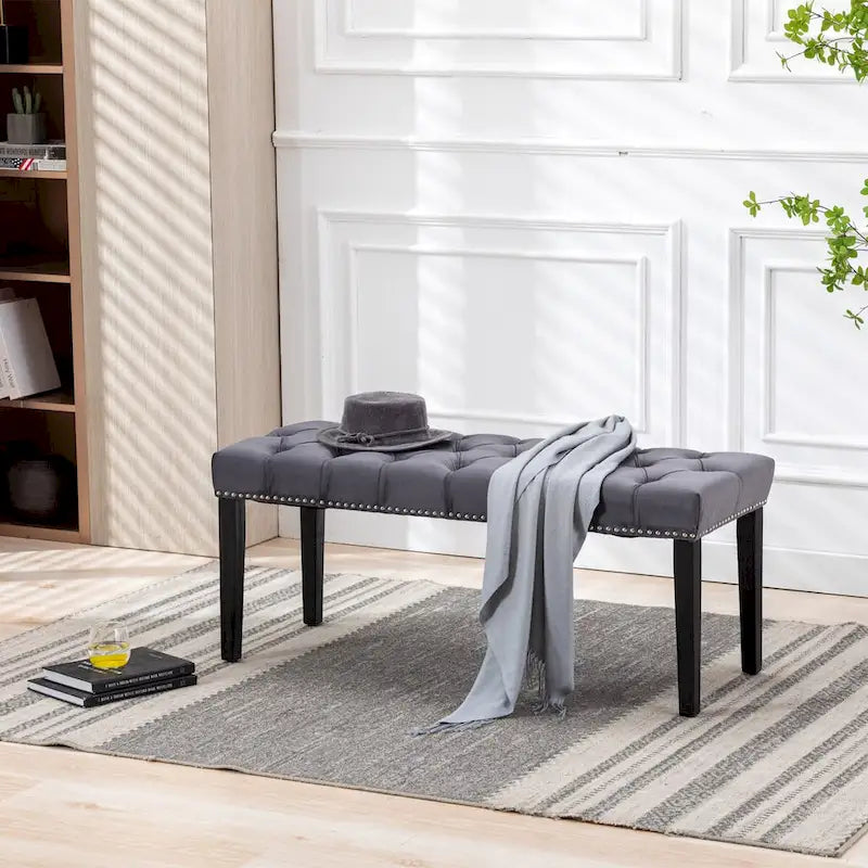 Banc ottoman capitonné, repose-pieds, tabouret, banc d'appoint