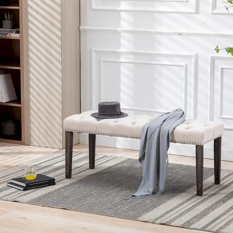 Banc ottoman capitonné, repose-pieds, tabouret, banc d'appoint