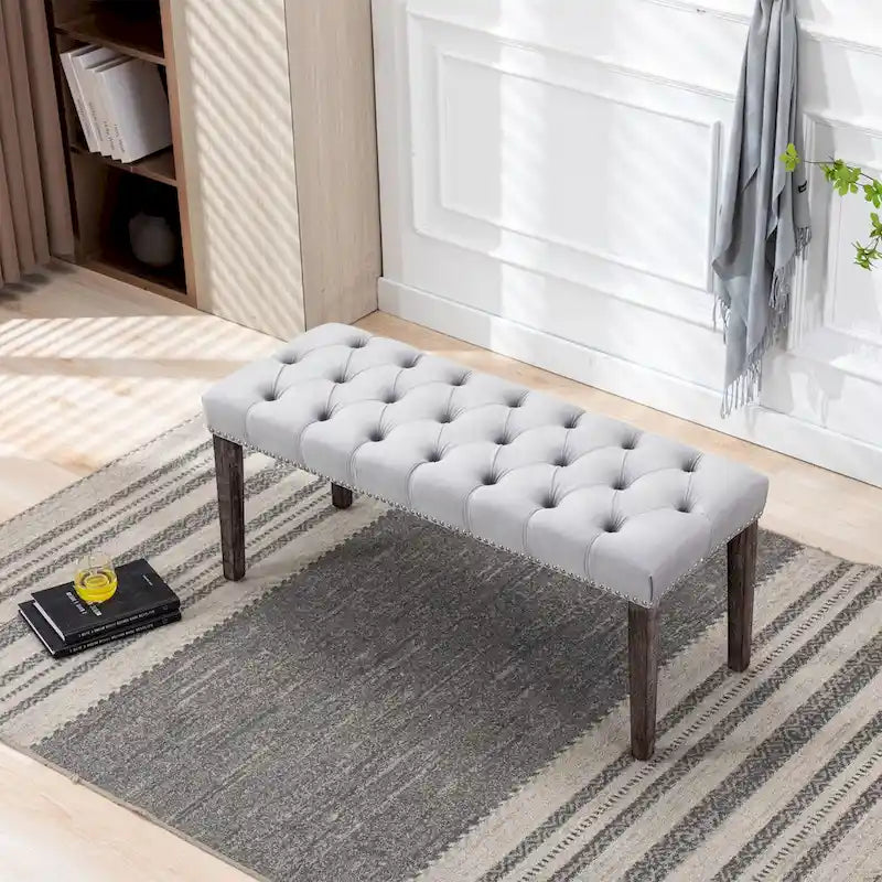 Banc ottoman capitonné, repose-pieds, tabouret, banc d'appoint