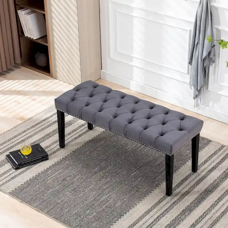 Banc ottoman capitonné, repose-pieds, tabouret, banc d'appoint