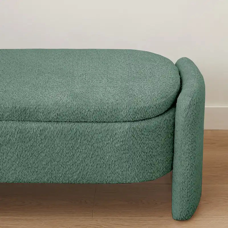 Banc en tissu polaire avec grand espace de rangement