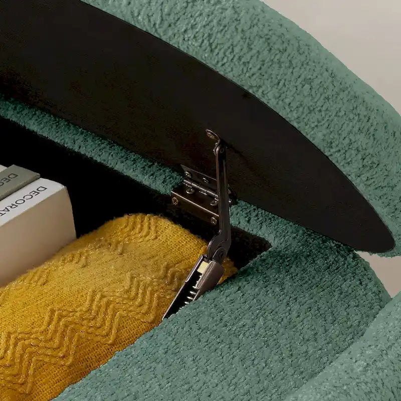 Banc en tissu polaire avec grand espace de rangement