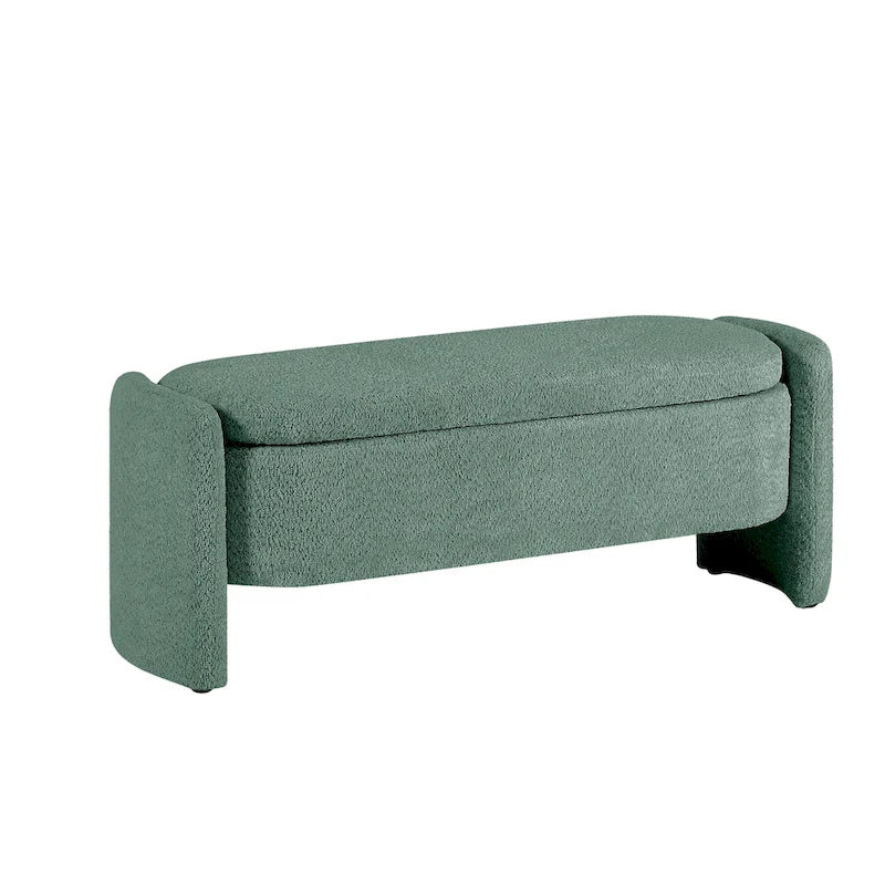 Banc en tissu polaire avec grand espace de rangement