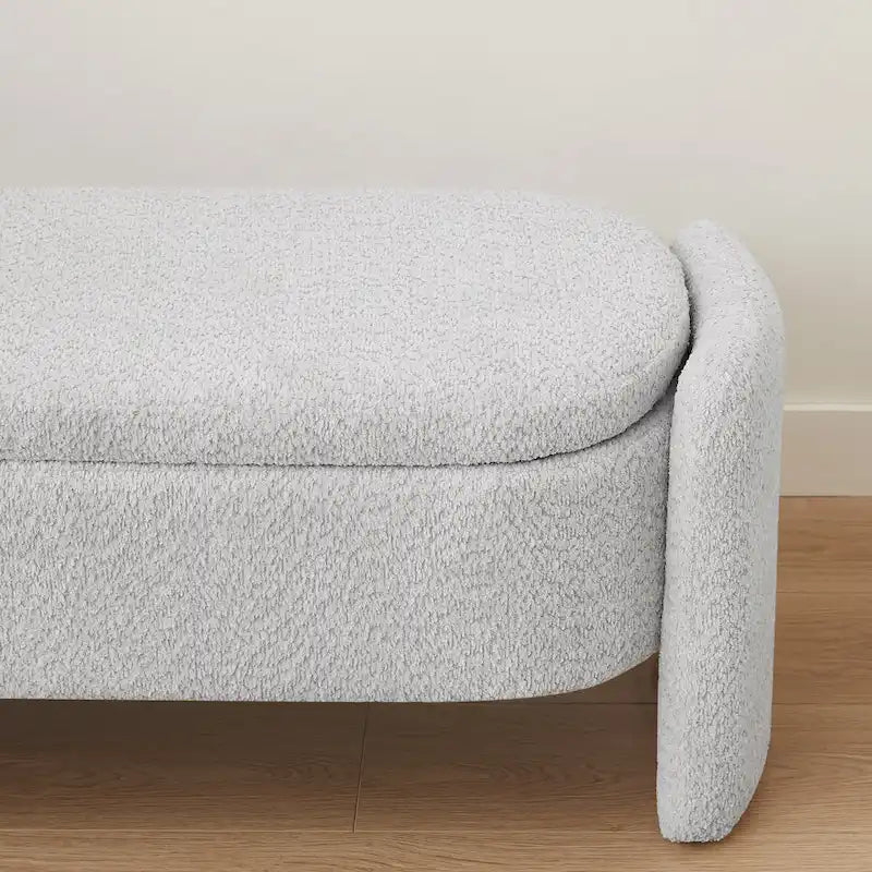 Banc en tissu polaire avec grand espace de rangement