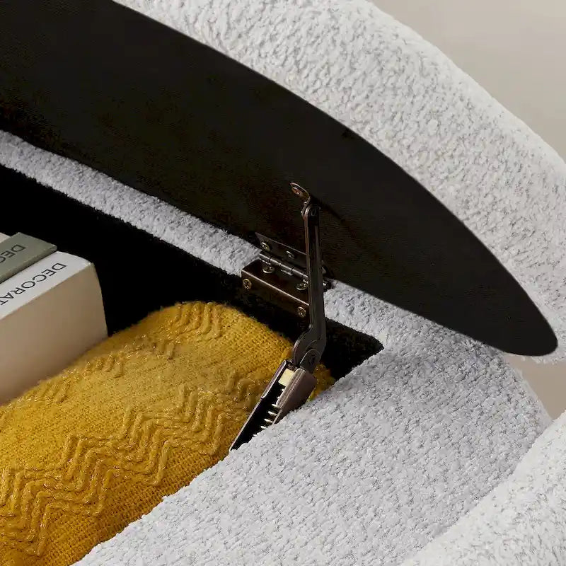 Banc en tissu polaire avec grand espace de rangement