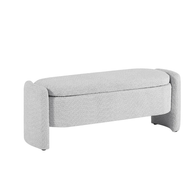 Banc en tissu polaire avec grand espace de rangement