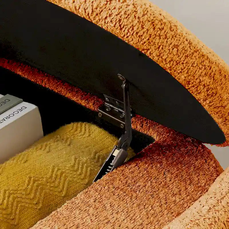 Banc en tissu polaire avec grand espace de rangement