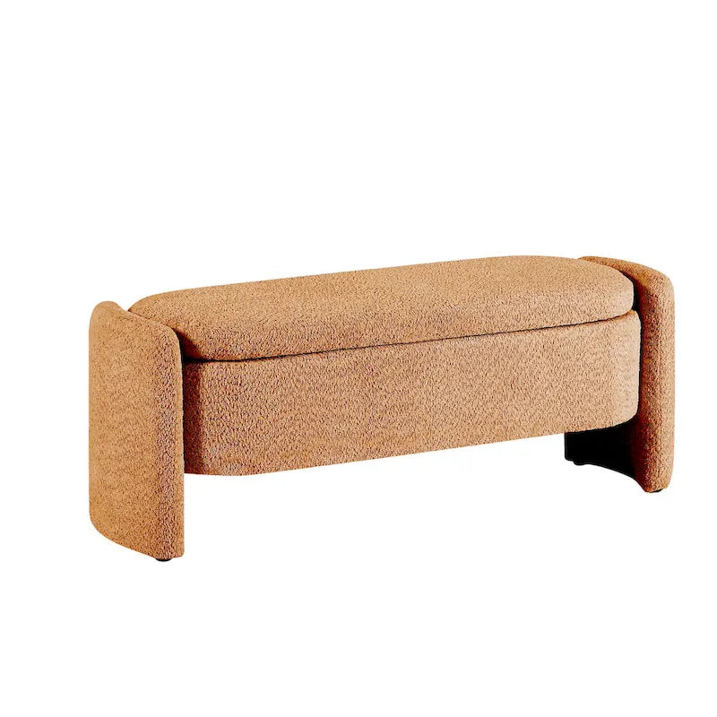 Banc en tissu polaire avec grand espace de rangement
