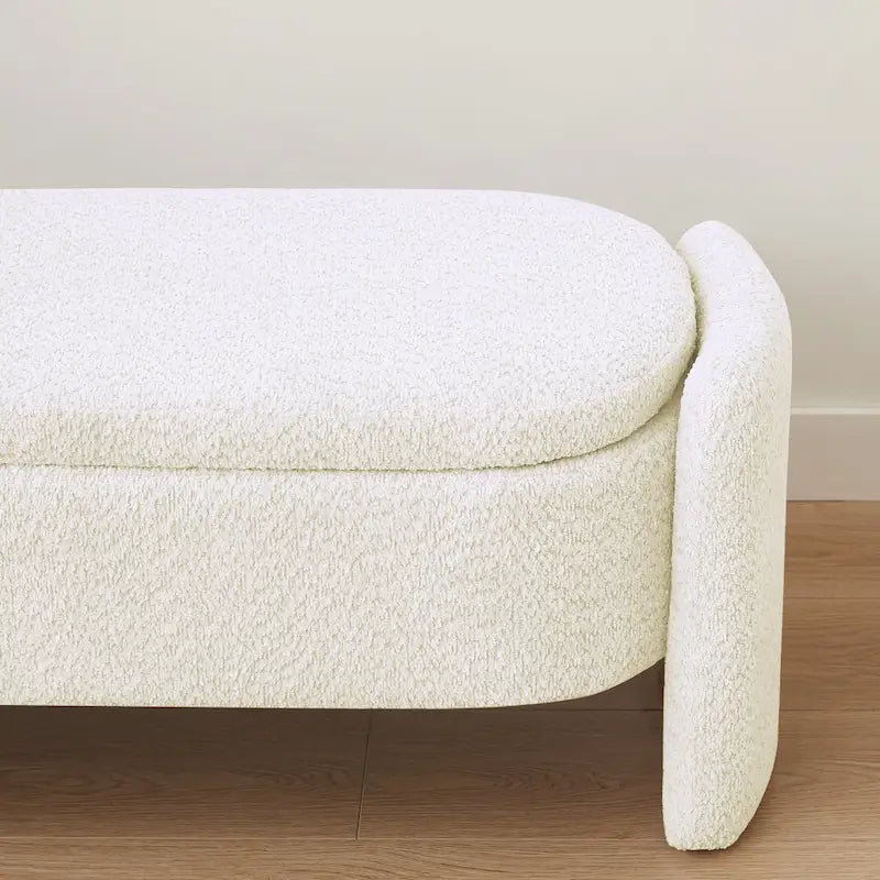 Banc en tissu polaire avec grand espace de rangement