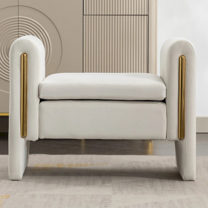 Banquette simple en tissu velours Banc à chaussures Banc de maquillage pour chambre à coucher Intérieur