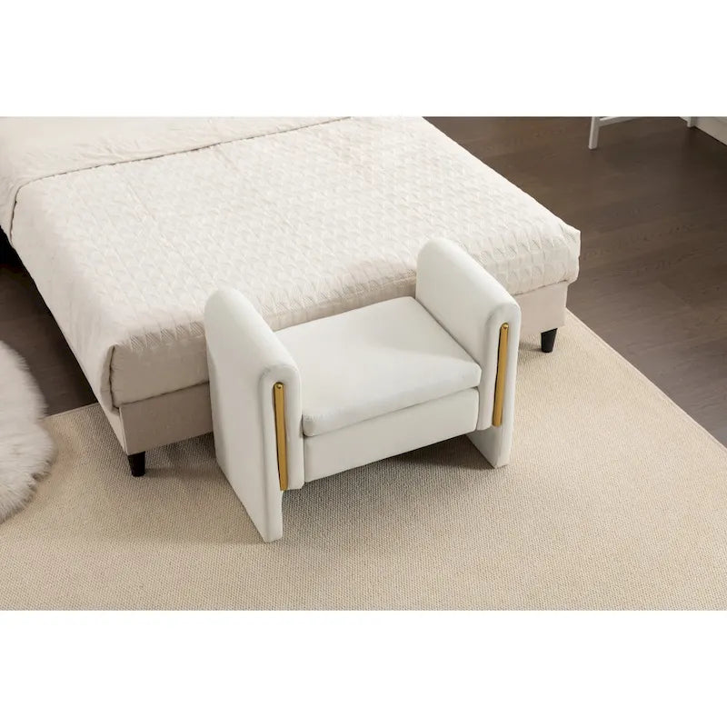 Banquette simple en tissu velours Banc à chaussures Banc de maquillage pour chambre à coucher Intérieur