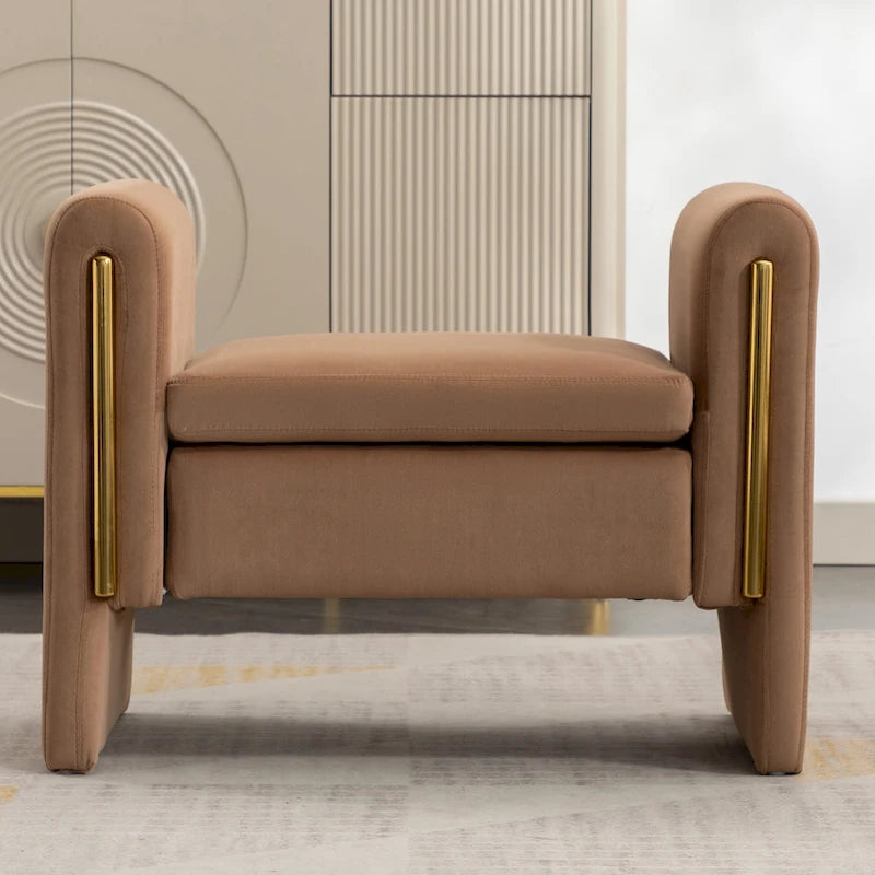 Banquette simple en tissu velours Banc à chaussures Banc de maquillage pour chambre à coucher Intérieur