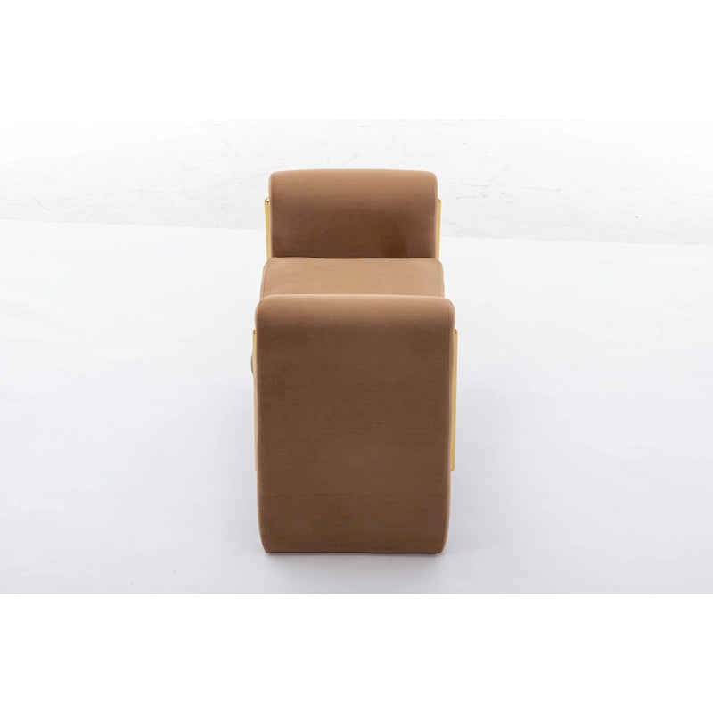 Banquette simple en tissu velours Banc à chaussures Banc de maquillage pour chambre à coucher Intérieur