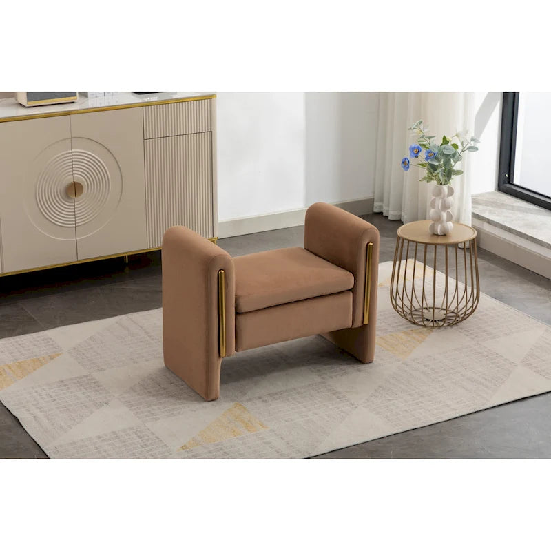 Banquette simple en tissu velours Banc à chaussures Banc de maquillage pour chambre à coucher Intérieur