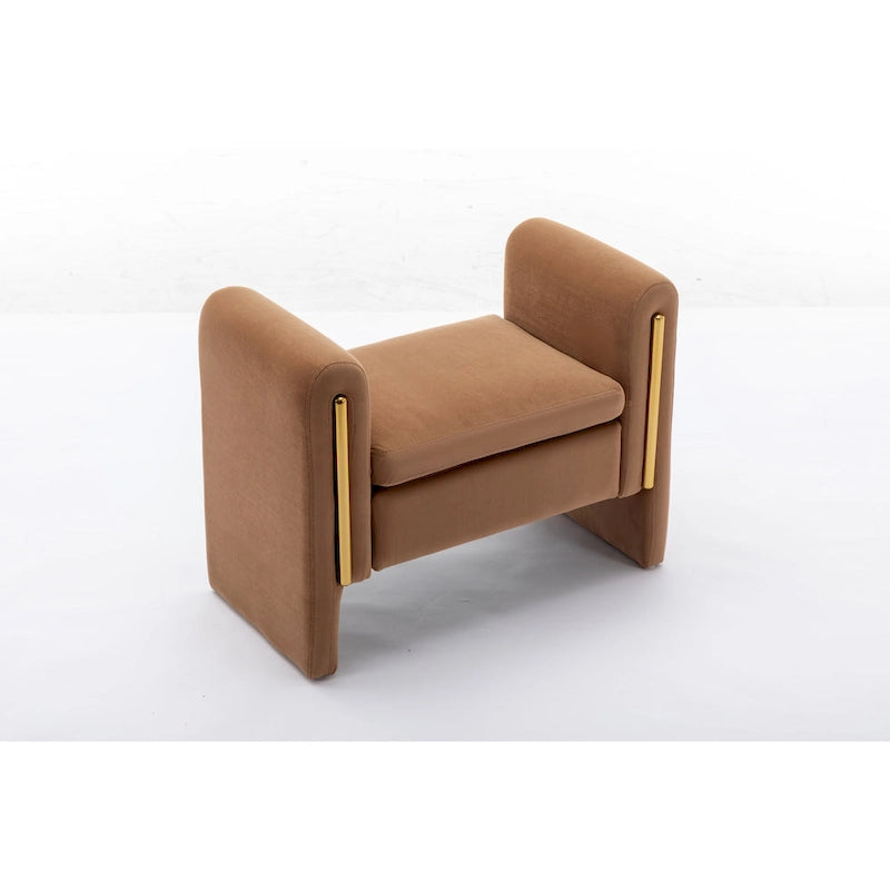 Banquette simple en tissu velours Banc à chaussures Banc de maquillage pour chambre à coucher Intérieur
