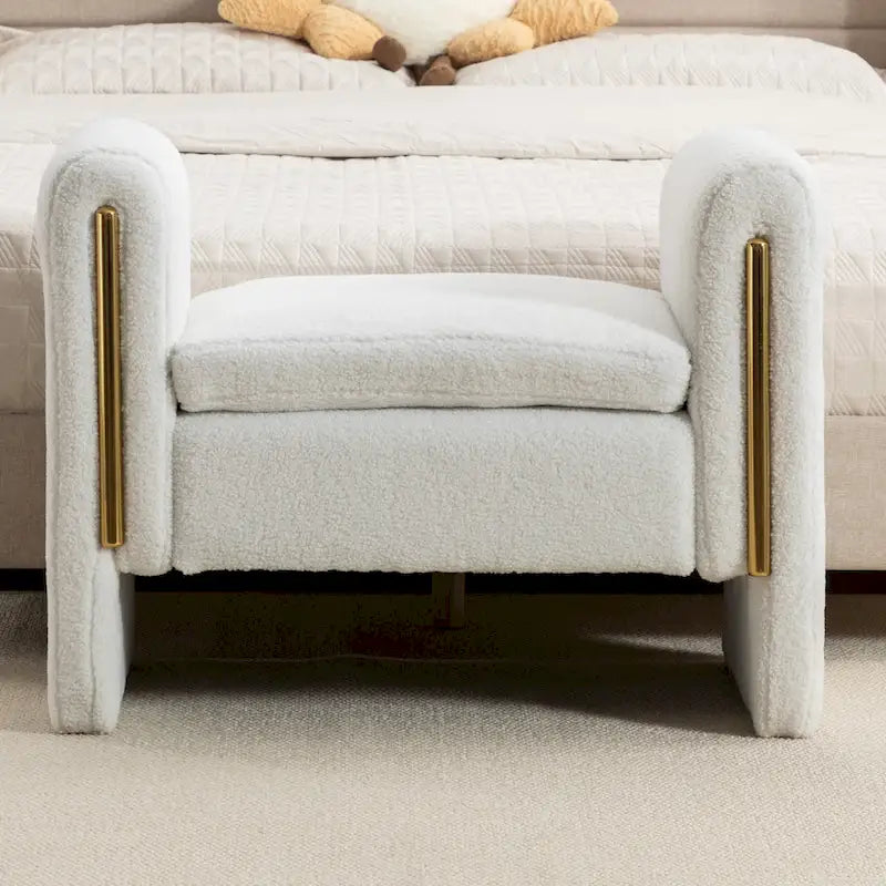 Banquette simple en tissu velours Banc à chaussures Banc de maquillage pour chambre à coucher Intérieur