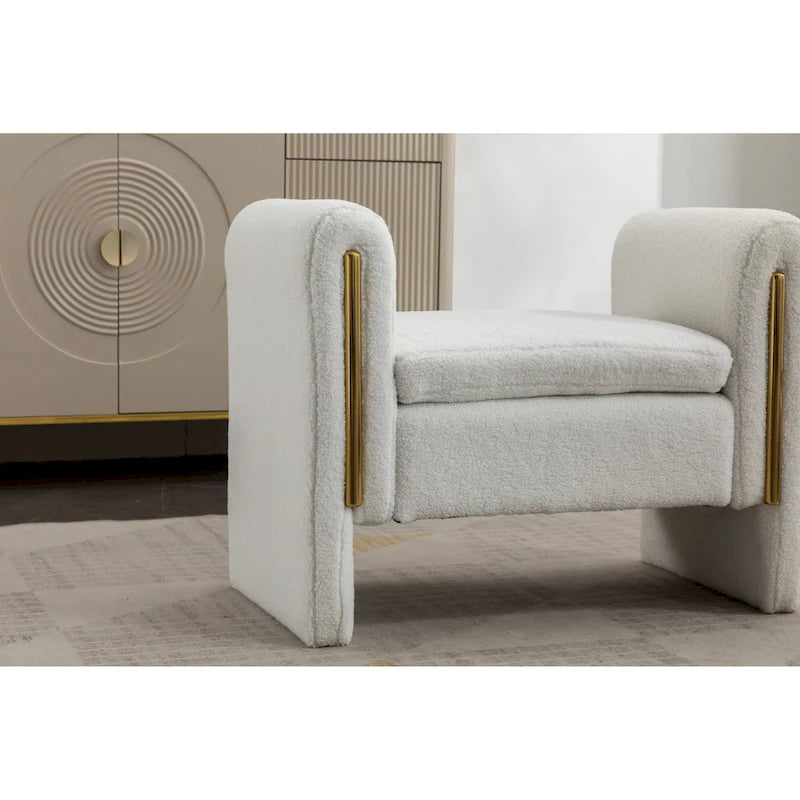 Banquette simple en tissu velours Banc à chaussures Banc de maquillage pour chambre à coucher Intérieur