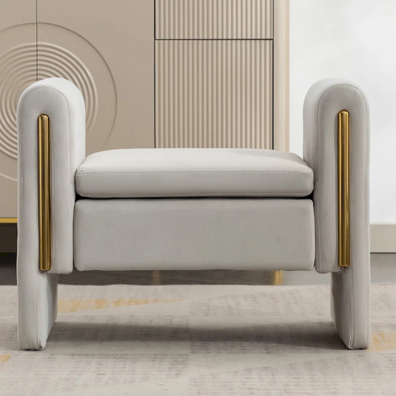 Banquette simple en tissu velours Banc à chaussures Banc de maquillage pour chambre à coucher Intérieur
