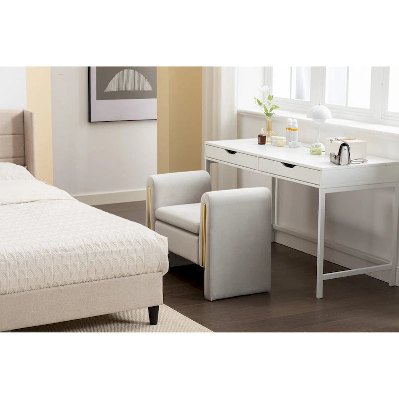 Banquette simple en tissu velours Banc à chaussures Banc de maquillage pour chambre à coucher Intérieur