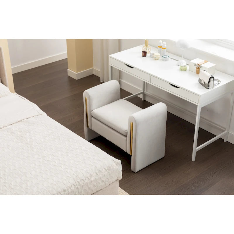 Banquette simple en tissu velours Banc à chaussures Banc de maquillage pour chambre à coucher Intérieur