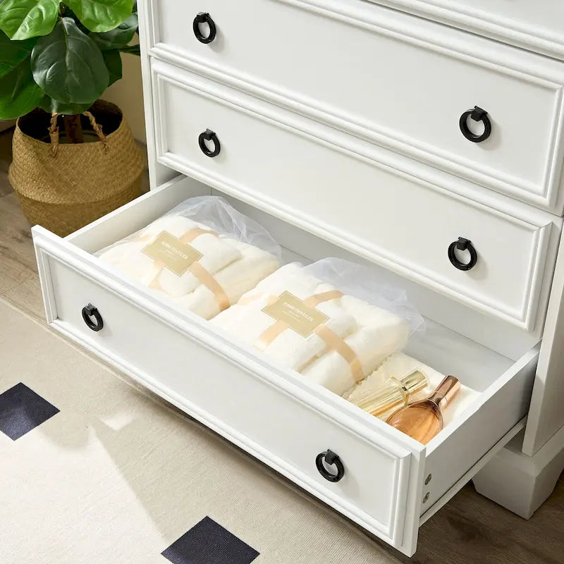 Commode moderne à 6 tiroirs, organisateur de rangement vertical pour vêtements – Poignée facile à tirer, bords texturés