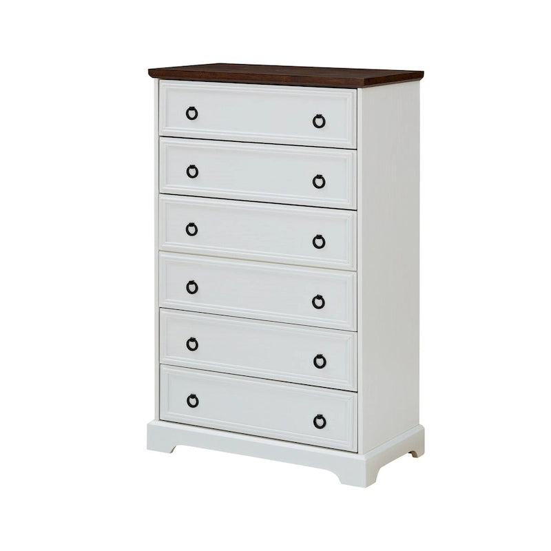 Commode moderne à 6 tiroirs, organisateur de rangement vertical pour vêtements – Poignée facile à tirer, bords texturés