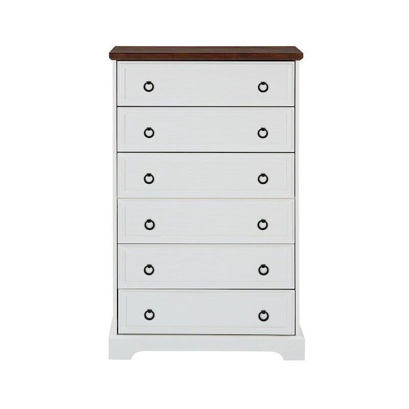 Commode moderne à 6 tiroirs, organisateur de rangement vertical pour vêtements – Poignée facile à tirer, bords texturés