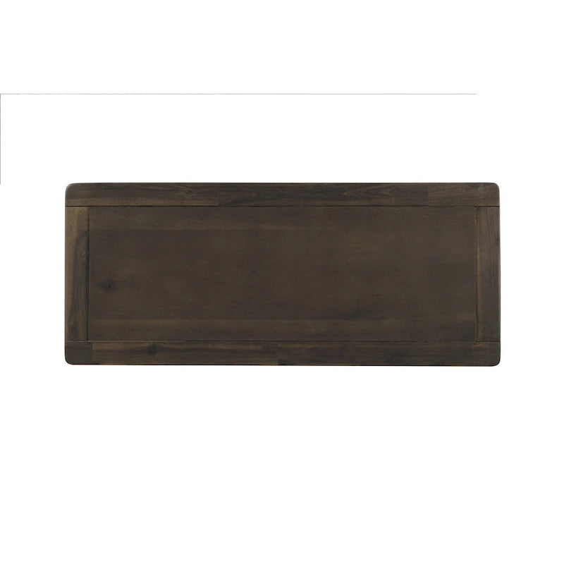 Meuble de rangement rustique avec deux tiroirs et quatre paniers classiques en rotin pour salle à manger/salon