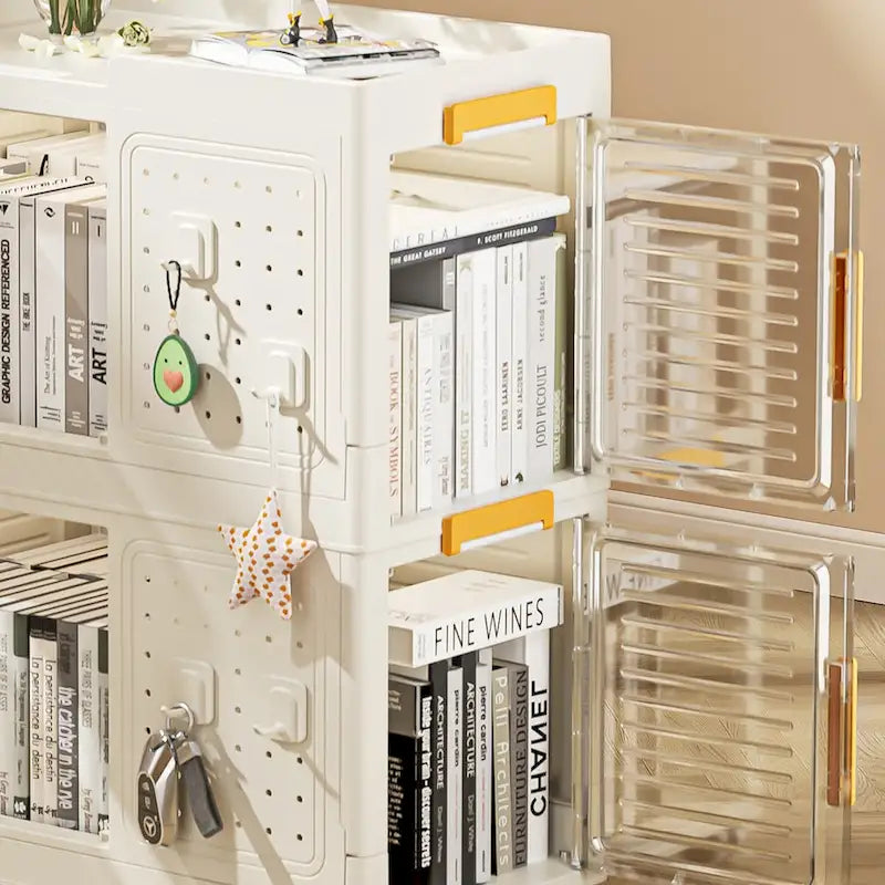 Bibliothèque roulante à 4 niveaux avec roulettes, bacs de rangement grande capacité, organiseur de rangement roulant multifonctionnel et mobile