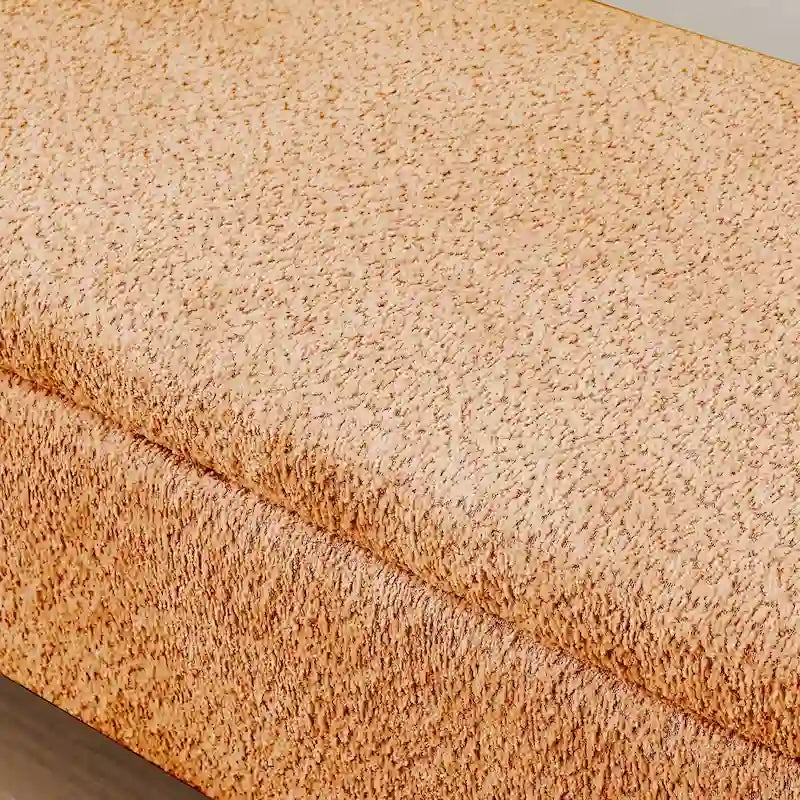 Banc de rangement ottoman ovale en tissu polaire d'agneau 3D avec grand espace de rangement pour le salon, l'entrée et la chambre