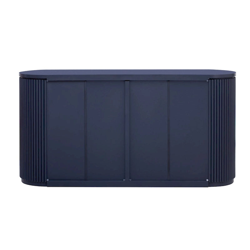 Meuble de rangement vertical rayé avec poignées métalliques, réglable, adapté au bureau, à l'entrée et au salon