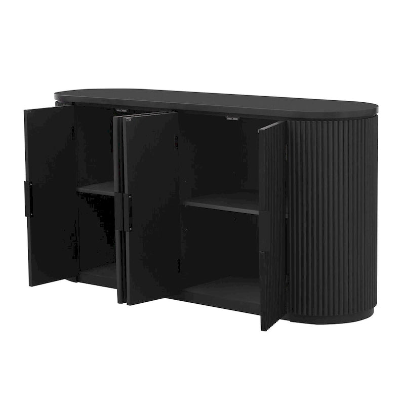 Meuble de rangement vertical rayé avec poignées métalliques, réglable, adapté au bureau, à l'entrée et au salon