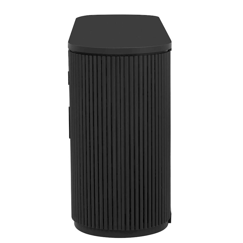 Meuble de rangement vertical rayé avec poignées métalliques, réglable, adapté au bureau, à l'entrée et au salon