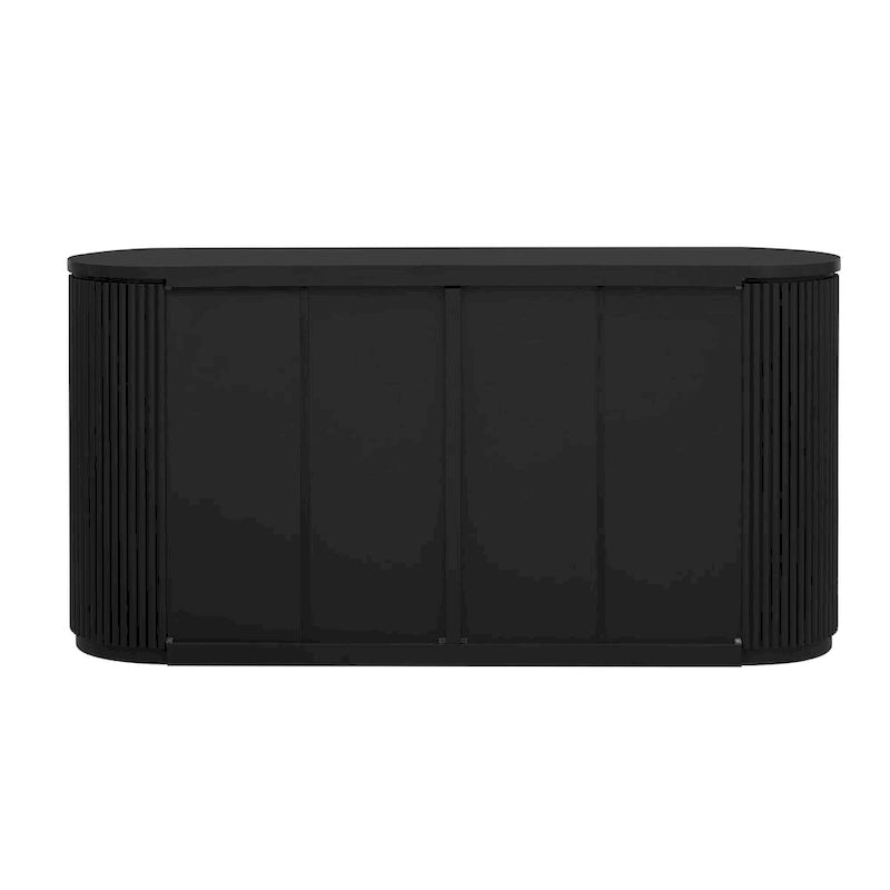 Meuble de rangement vertical rayé avec poignées métalliques, réglable, adapté au bureau, à l'entrée et au salon
