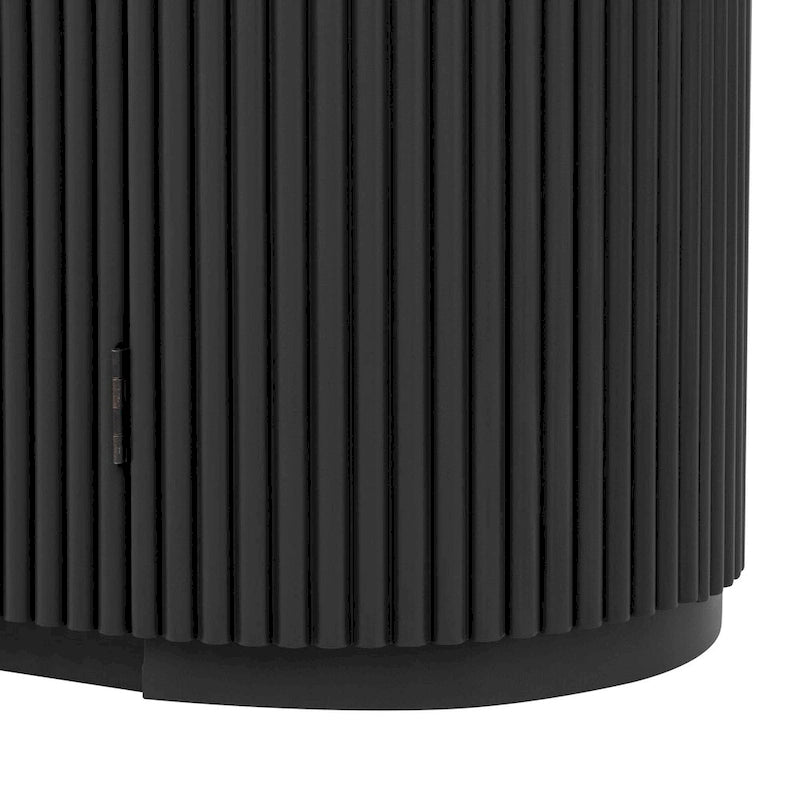 Meuble de rangement vertical rayé avec poignées métalliques, réglable, adapté au bureau, à l'entrée et au salon
