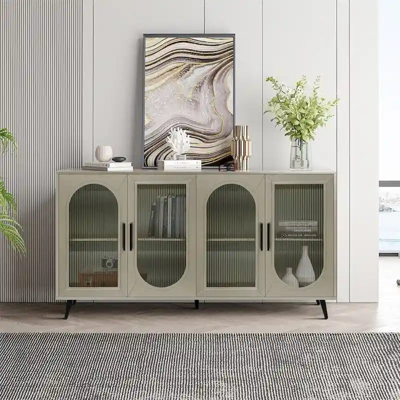 Armoire de rangement en bois avec portes et étagères réglables