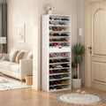 Versatile Storage Solution White Shoe Cabinet for Flats Boots 78.18H