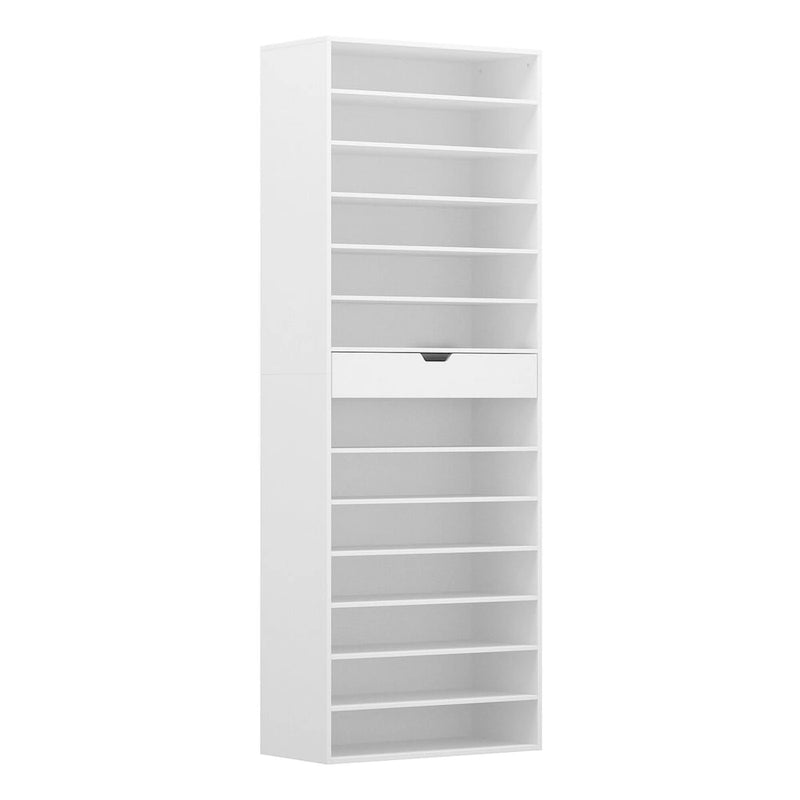 Meuble à chaussures blanc polyvalent pour chaussures plates et bottes 78,18 H