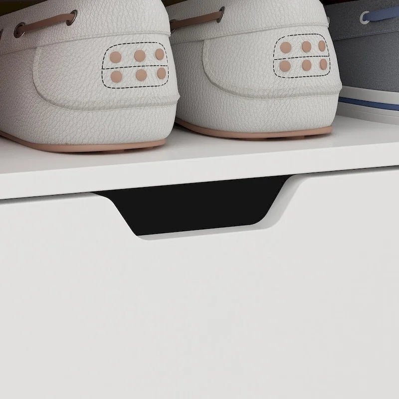 Meuble à chaussures blanc polyvalent pour chaussures plates et bottes 78,18 H